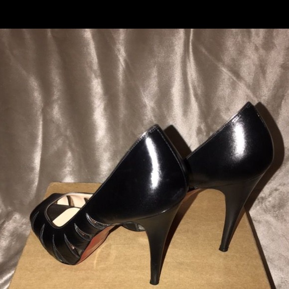 Christian Louboutin Shoes - Christian Louboutin Peep Toe Leather Pumps